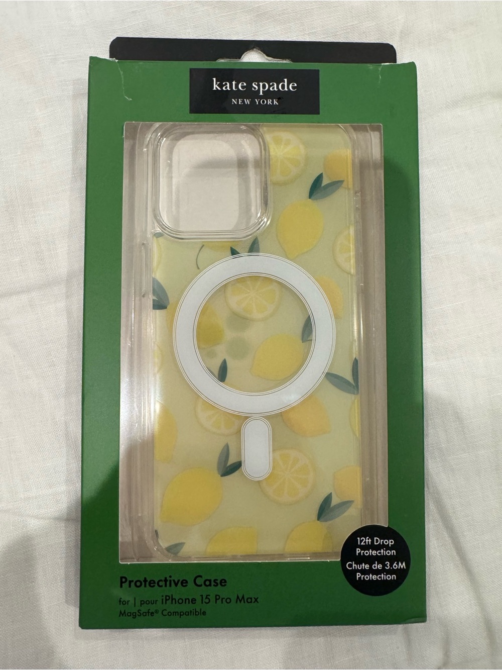 kate spade Lemon Print MagSafe iPhone Case in Yellow and Green